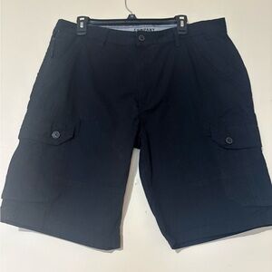 Classic Utility Cargo Shorts for Men in Midnight Black
